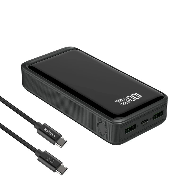 پاوربانک هترون مدل HPB2055G-100W ظرفیت 20000 میلی آمپر ساعت